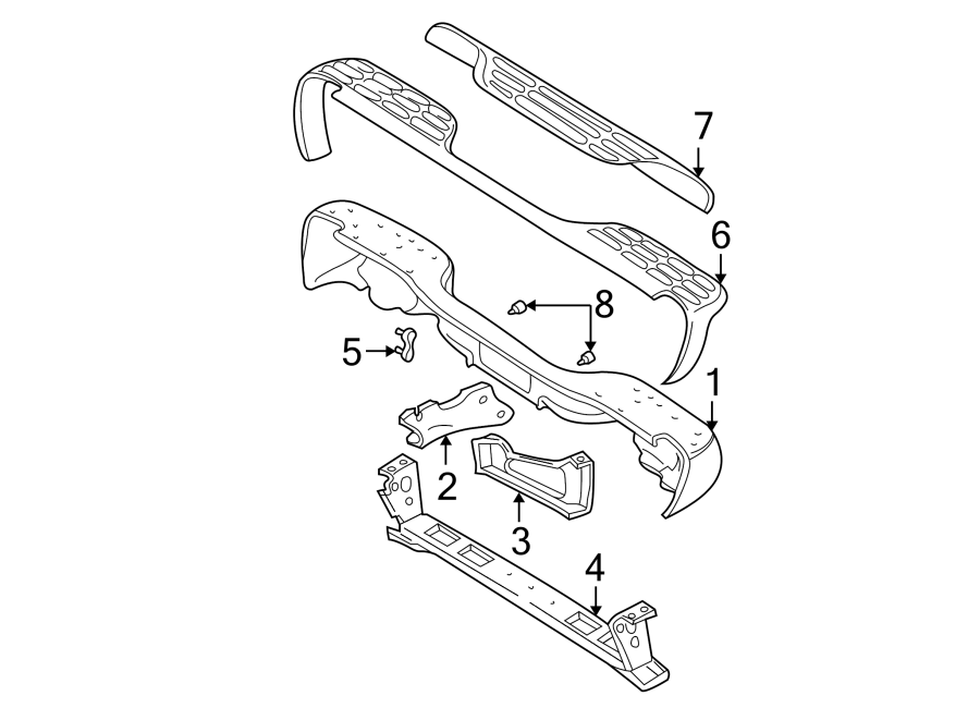 1Rear bumper. Steering gear & linkage. Bumper & components.https://images.simplepart.com/images/parts/motor/fullsize/GA00940.png