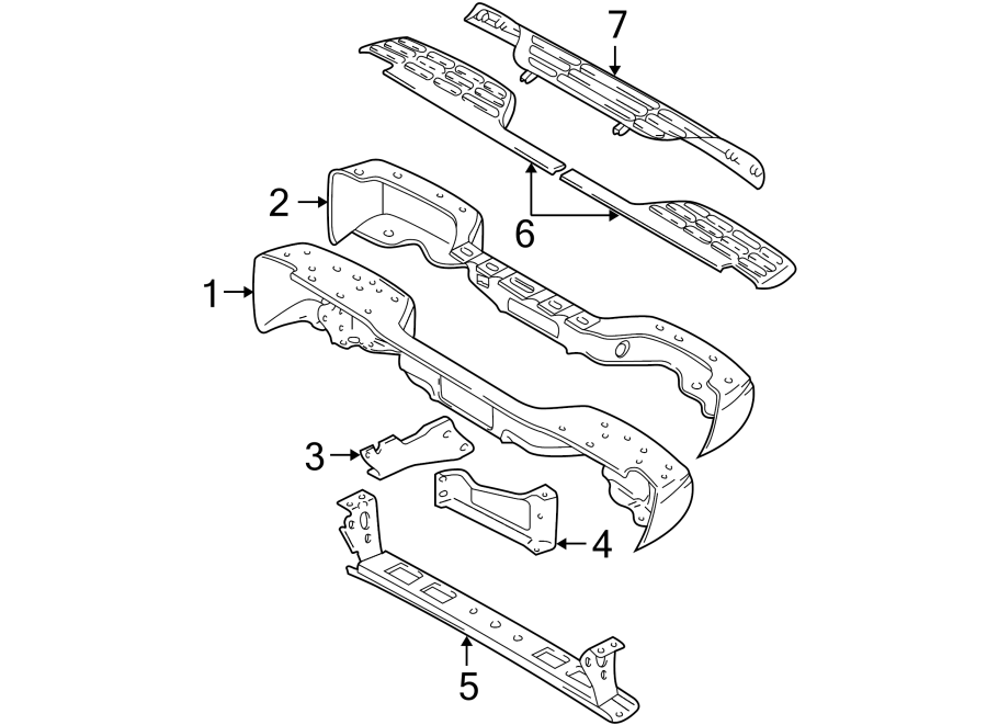 Diagram REAR BUMPER. BUMPER & COMPONENTS. for your 2021 GMC Sierra 2500 HD 6.6L V8 A/T RWD SLE Standard Cab Pickup Fleetside 