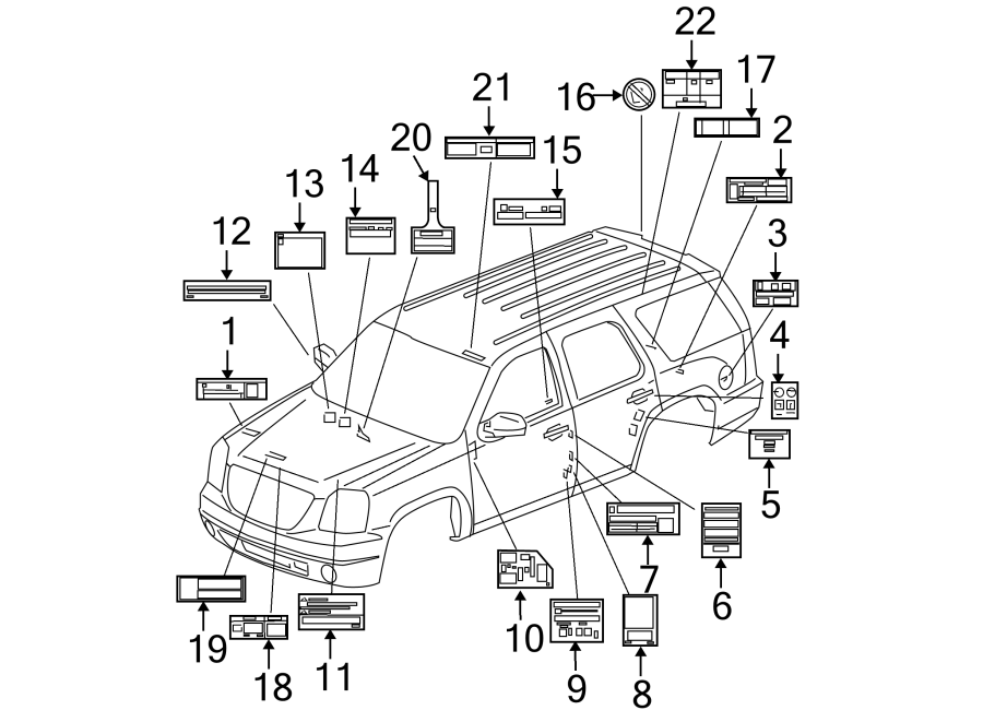 Diagram Information labels. for your 2022 Chevrolet Silverado   