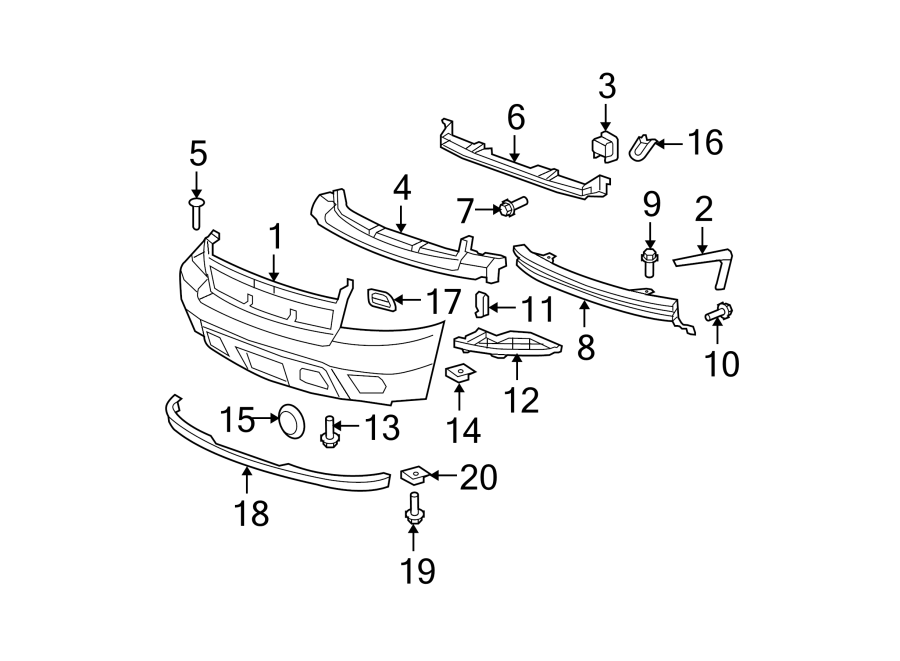 Diagram FRONT BUMPER. BUMPER & COMPONENTS. for your Geo