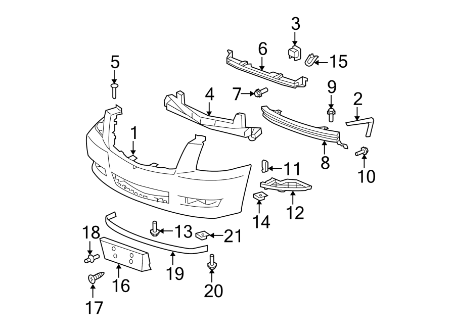 Diagram FRONT BUMPER. BUMPER & COMPONENTS. for your Cadillac