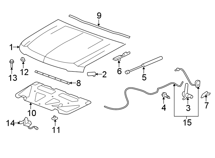 Diagram HOOD & COMPONENTS. for your 1990 Chevrolet Camaro   