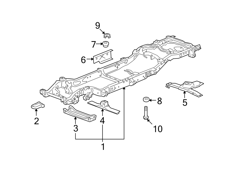 Diagram FRAME & COMPONENTS. for your 2011 GMC Sierra 2500 HD 6.0L Vortec V8 FLEX A/T RWD SLE Standard Cab Pickup 