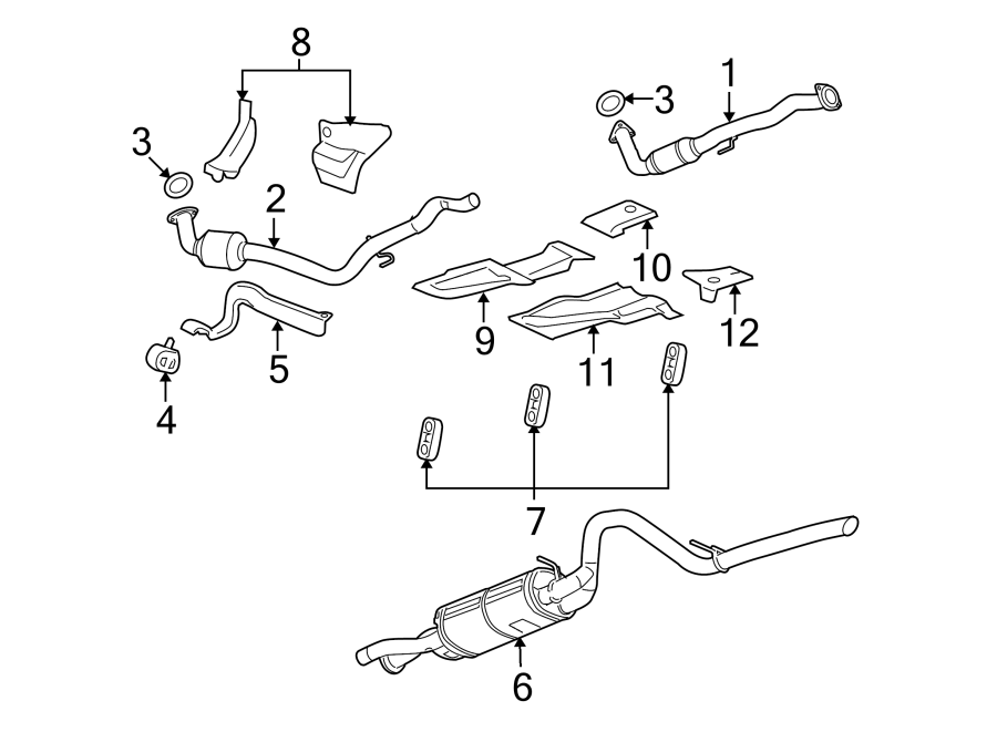 Diagram EXHAUST SYSTEM. EXHAUST COMPONENTS. for your 1988 Chevrolet Camaro   