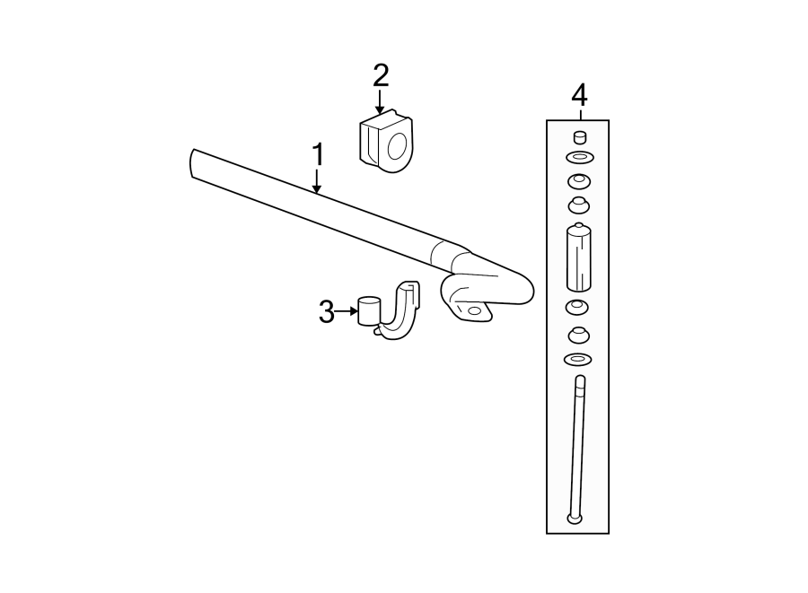 Diagram FRONT SUSPENSION. STABILIZER BAR & COMPONENTS. for your 2002 GMC Sierra 2500 HD 6.0L Vortec V8 BI-FUEL A/T RWD Base Standard Cab Pickup Fleetside 