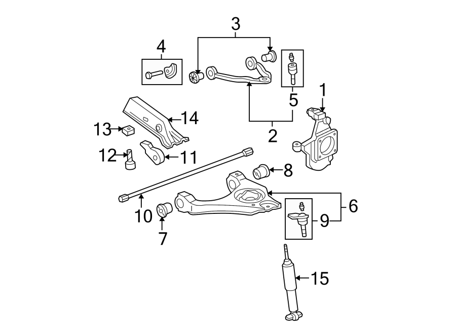 Diagram Front suspension. Pick up box. Suspension components. for your 2017 GMC Sierra 2500 HD  Denali Crew Cab Pickup Fleetside 