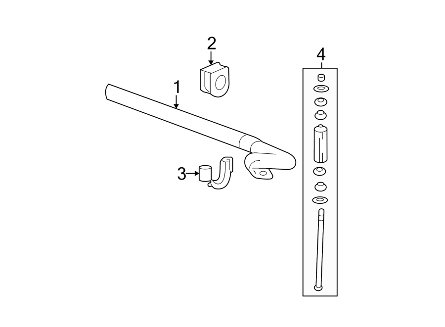 Diagram Front suspension. Stabilizer bar & components. for your 2002 GMC Sierra 2500 HD 6.0L Vortec V8 CNG M/T 4WD Base Standard Cab Pickup Fleetside 