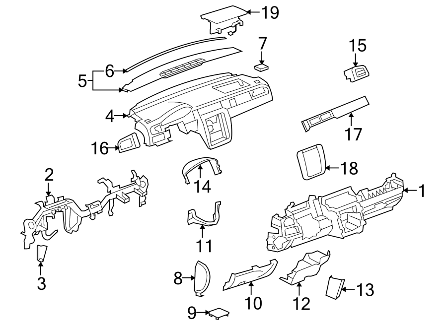 Diagram Instrument panel. for your 2016 GMC Sierra 2500 HD 6.0L Vortec V8 CNG A/T 4WD SLT Extended Cab Pickup Fleetside 