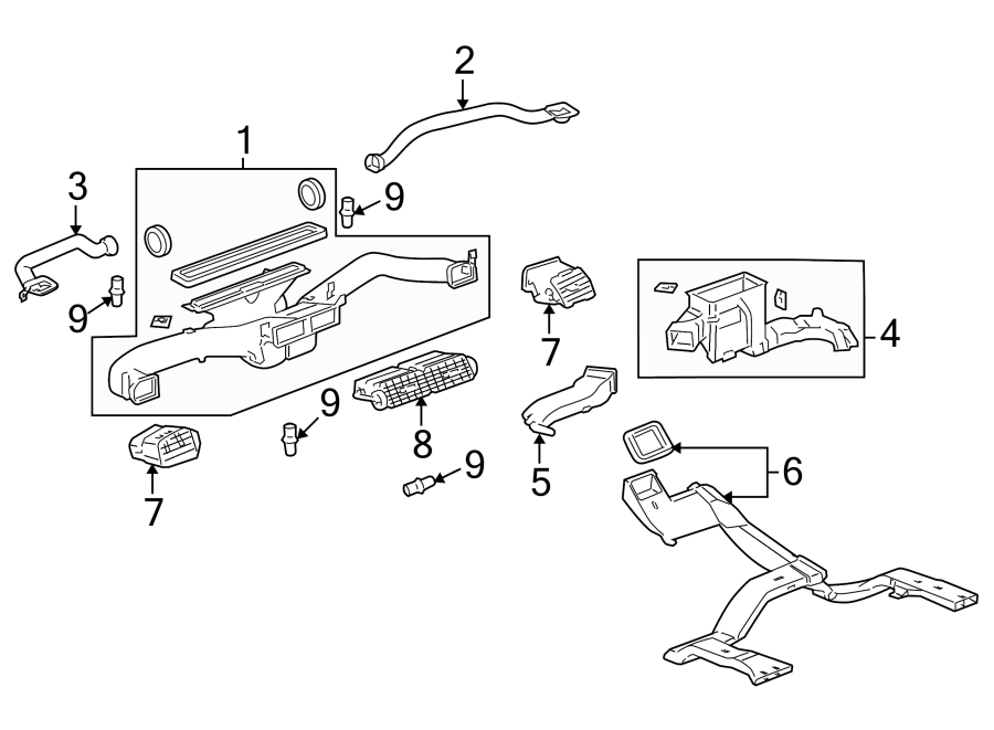 Diagram INSTRUMENT PANEL. DUCTS. for your 2021 Chevrolet Camaro ZL1 Coupe 6.2L V8 M/T 