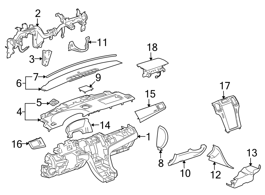 Diagram INSTRUMENT PANEL. for your 2016 GMC Sierra 2500 HD 6.0L Vortec V8 CNG A/T 4WD SLT Extended Cab Pickup Fleetside 