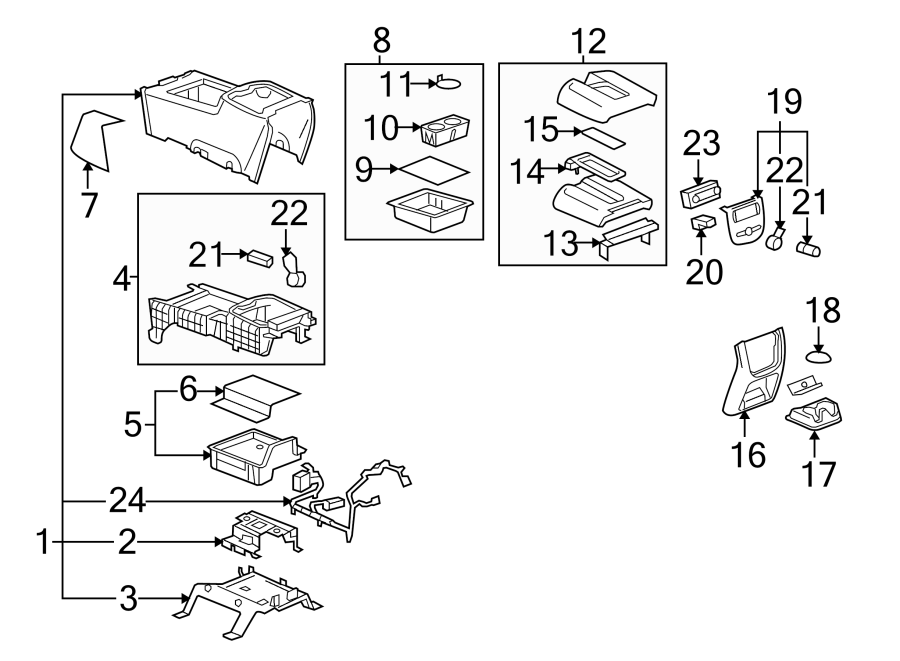 Diagram CENTER CONSOLE. for your 2018 Chevrolet Spark   