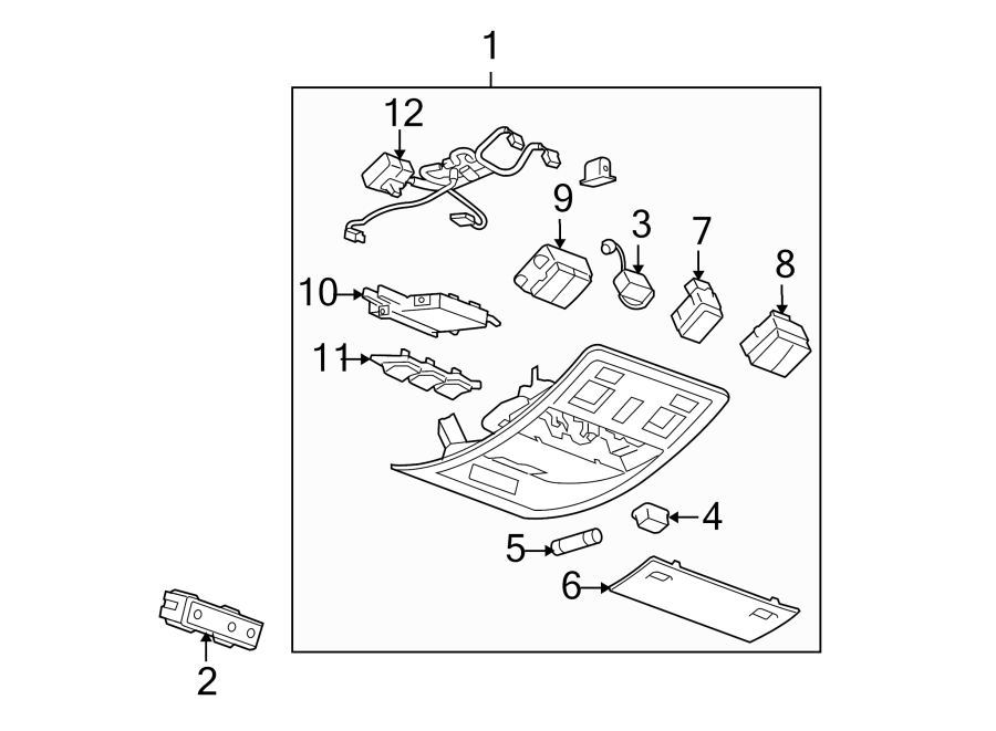 Diagram OVERHEAD CONSOLE. for your GMC Yukon XL 2500  