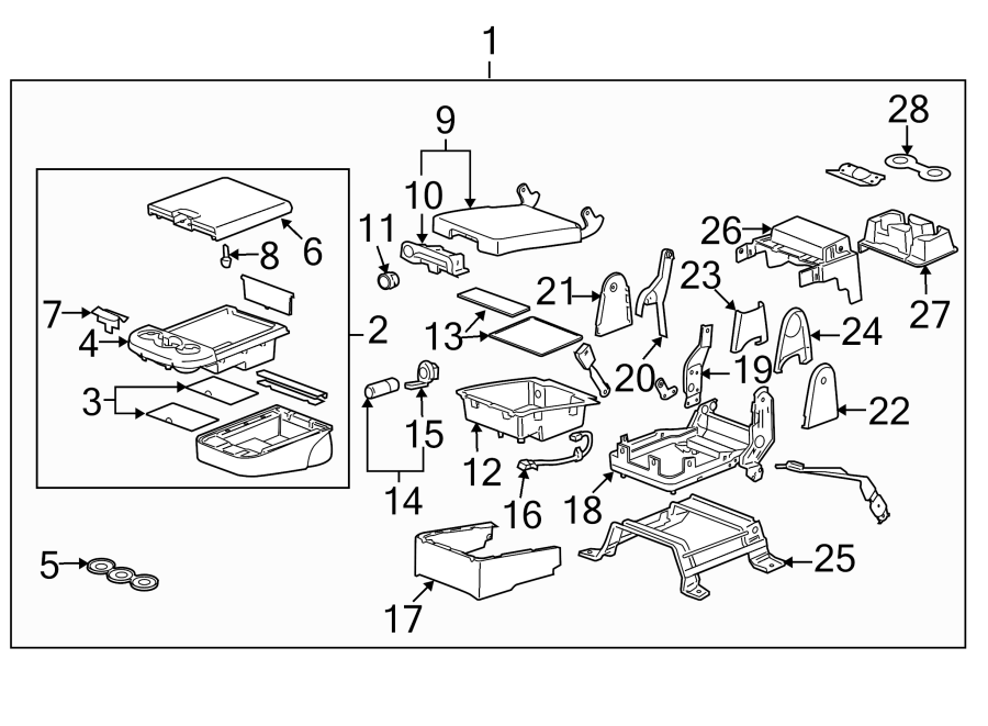 SEATS & TRACKS. FRONT SEAT COMPONENTS. Diagram