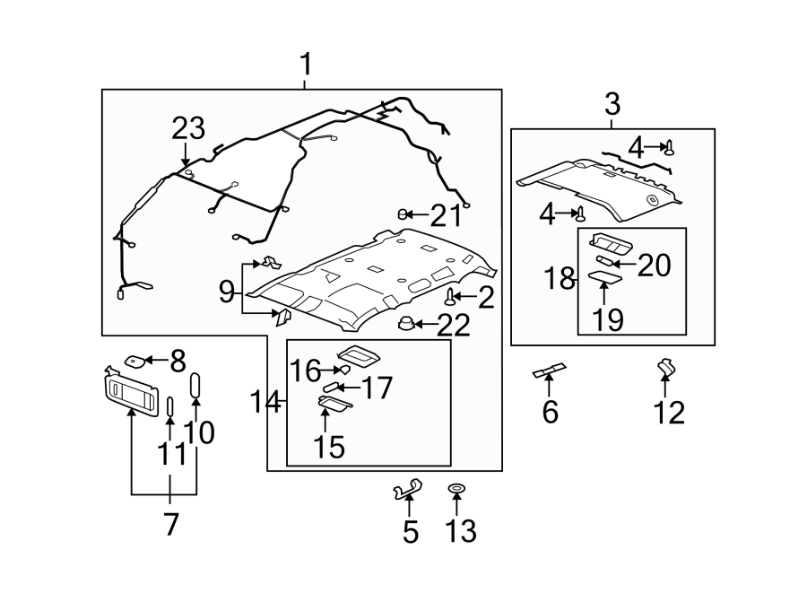 Diagram Interior trim. for your 2013 Chevrolet Suburban 1500 LTZ Sport Utility  