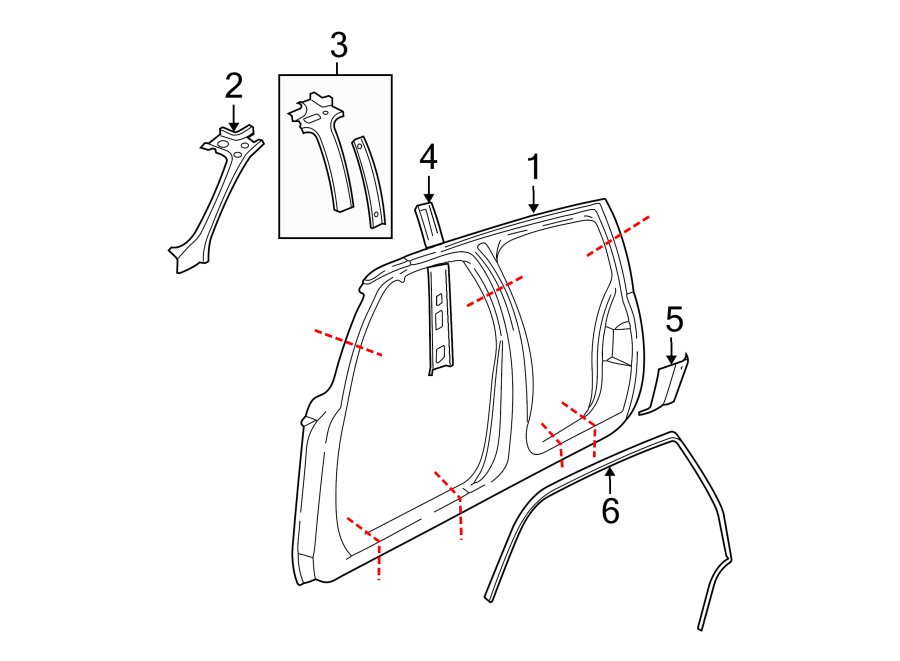 1Pillars. Rear suspension. Rocker & floor. Uniside.https://images.simplepart.com/images/parts/motor/fullsize/GA07705.png