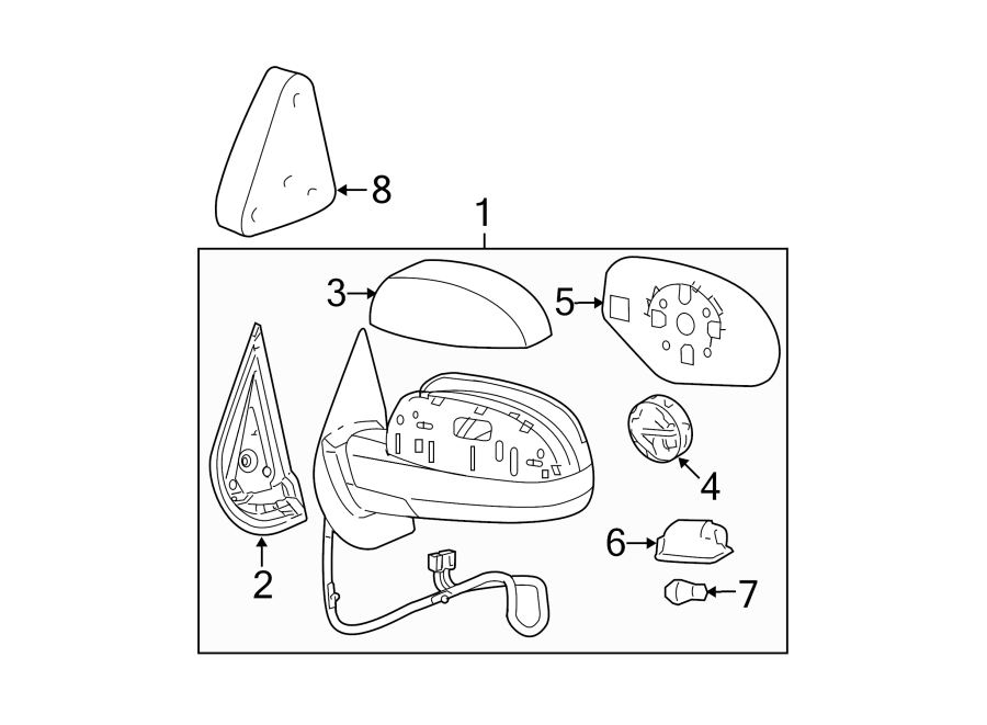 Diagram FRONT DOOR. OUTSIDE MIRRORS. for your 2006 GMC Sierra 3500  SLT Crew Cab Pickup Fleetside 