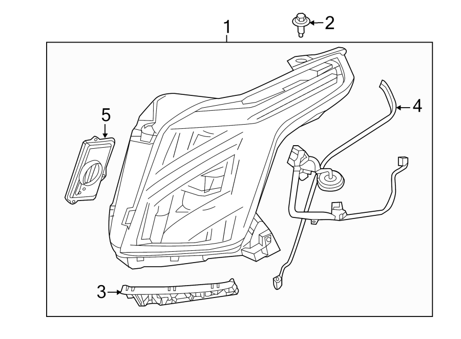 Diagram FRONT LAMPS. HEADLAMP COMPONENTS. for your 2024 Cadillac XT4   