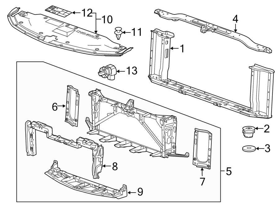 Diagram RADIATOR SUPPORT. for your 2021 Chevrolet Bolt EV   