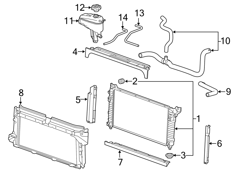 RADIATOR & COMPONENTS. Diagram