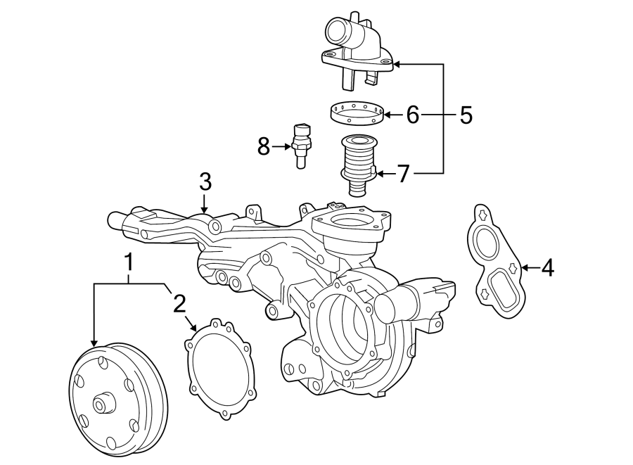 Diagram WATER PUMP. for your 2007 Chevrolet Equinox   