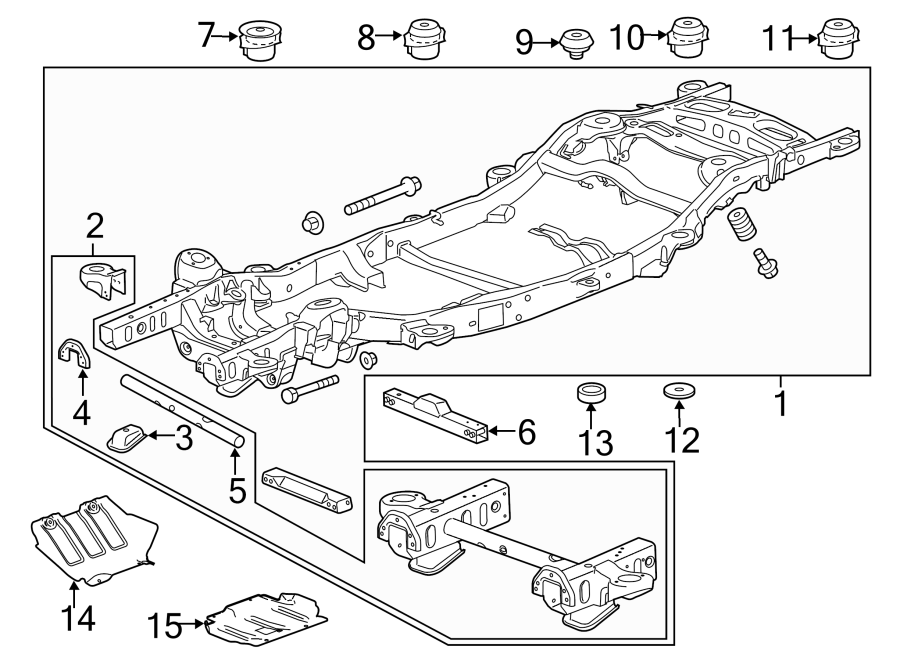 Diagram FRAME & COMPONENTS. for your 2018 Chevrolet Suburban    