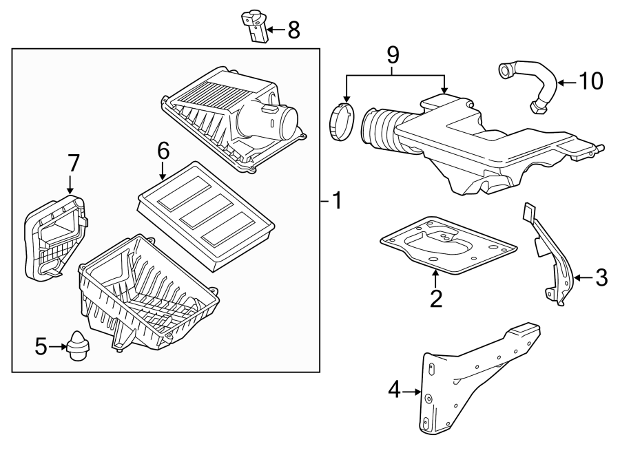 Diagram AIR INTAKE. for your Chevrolet Suburban   