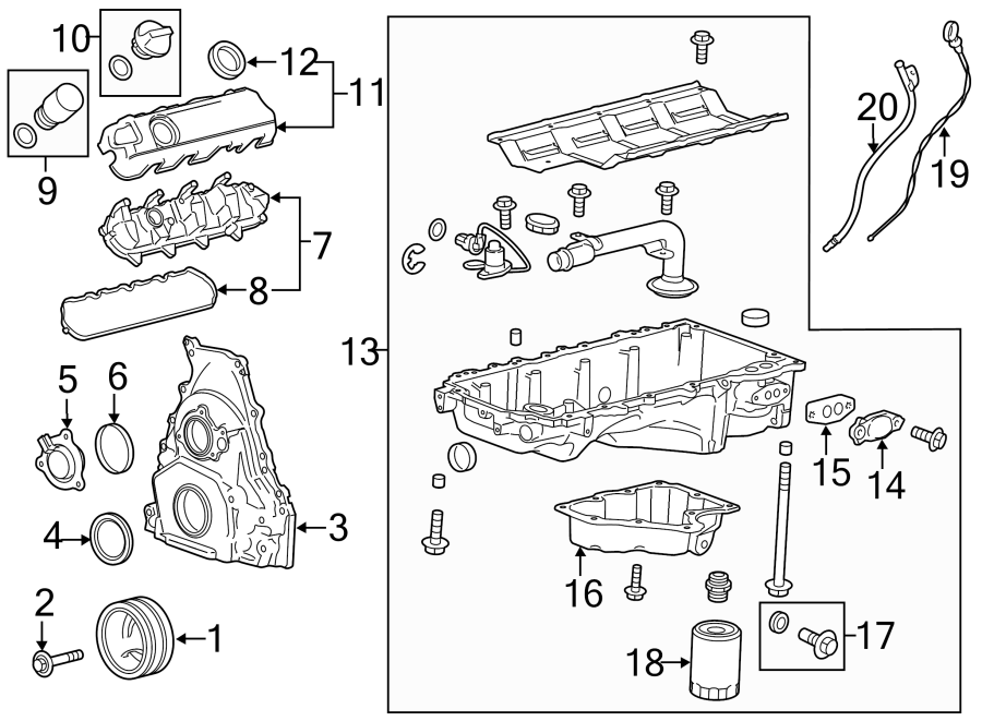 Diagram ENGINE PARTS. for your 2005 Chevrolet Tahoe    