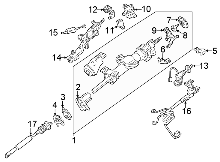 Diagram STEERING COLUMN ASSEMBLY. for your 2017 Chevrolet Spark  LS Hatchback 