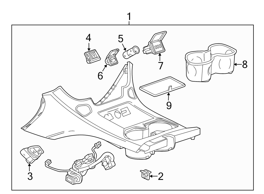 Diagram CENTER CONSOLE. for your 2022 Chevrolet Suburban    