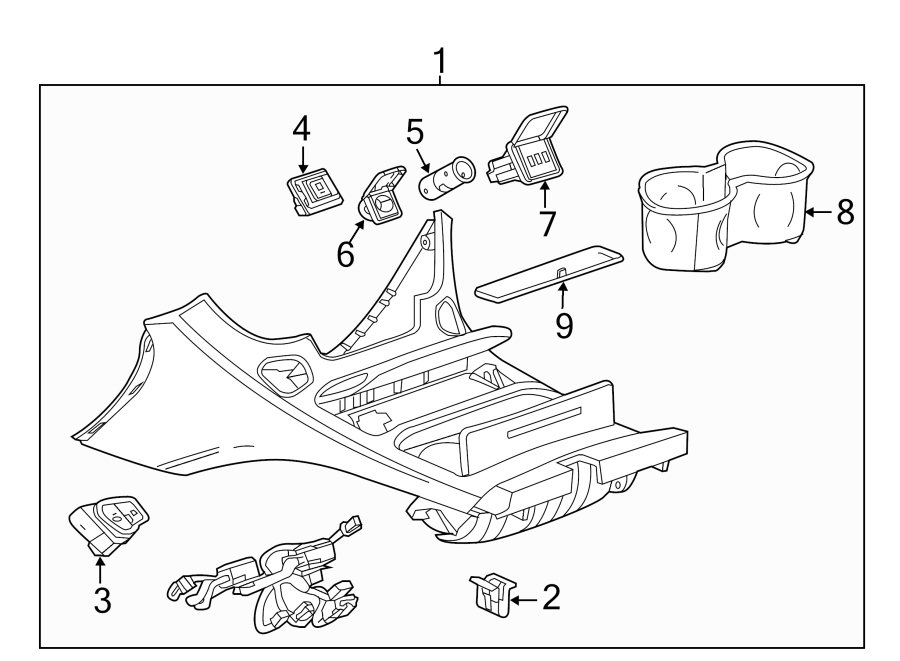 Diagram Center console. for your 2018 Chevrolet Spark 1.4L Ecotec M/T LS Hatchback 