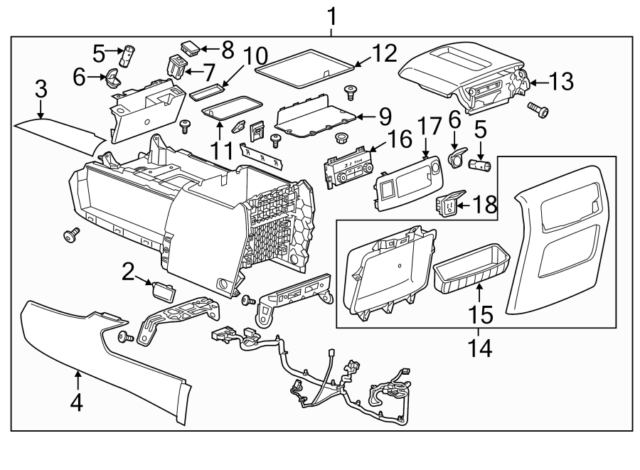 Diagram CENTER CONSOLE. for your 2018 Chevrolet Spark   