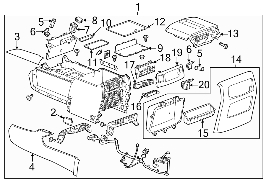 Diagram Center console. for your Cadillac ATS  