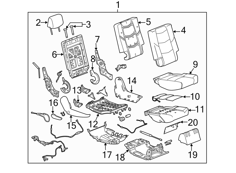 Diagram SEATS & TRACKS. SECOND ROW SEATS. for your Buick Century  