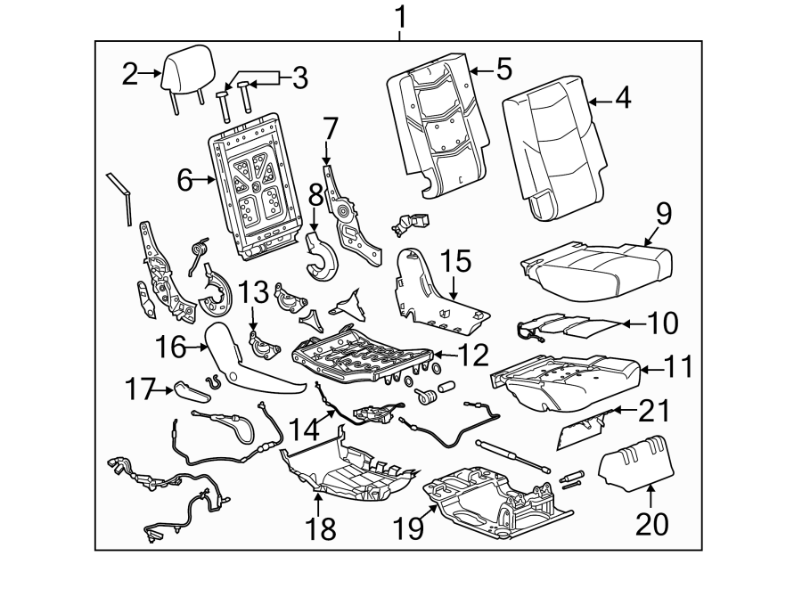 Diagram SEATS & TRACKS. SECOND ROW SEATS. for your 1994 Buick Century   