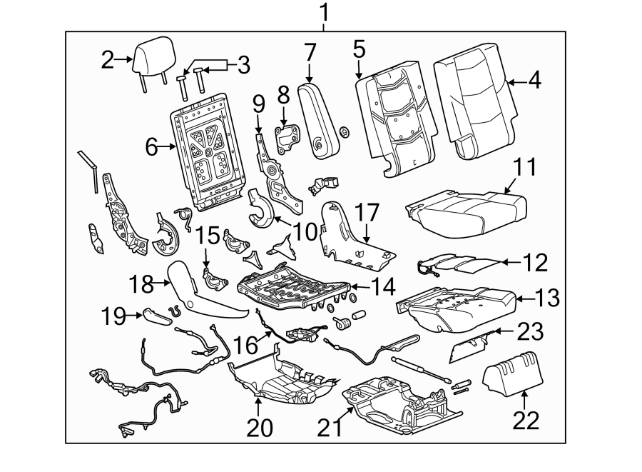 Diagram SEATS & TRACKS. SECOND ROW SEATS. for your Buick Century  