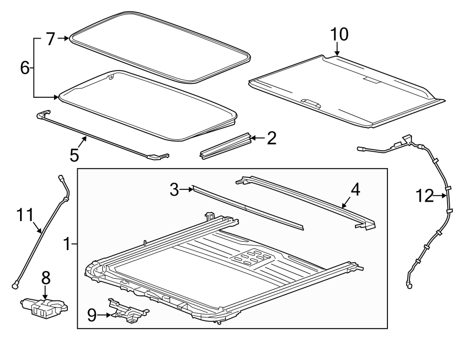 Diagram W/SUNROOF. for your Chevrolet Bolt EV  