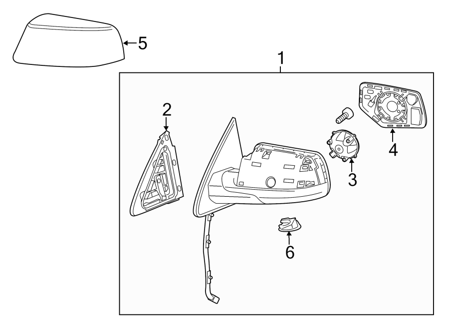 Diagram FRONT DOOR. OUTSIDE MIRRORS. for your Cadillac XT4  