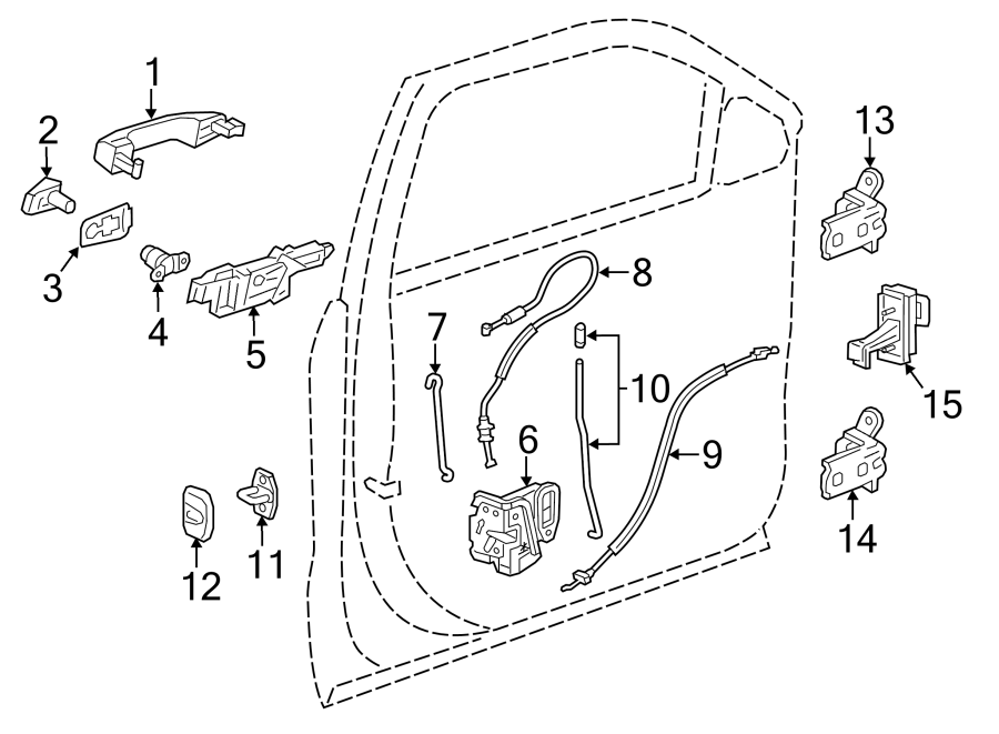 Diagram FRONT DOOR. LOCK & HARDWARE. for your Buick Enclave   