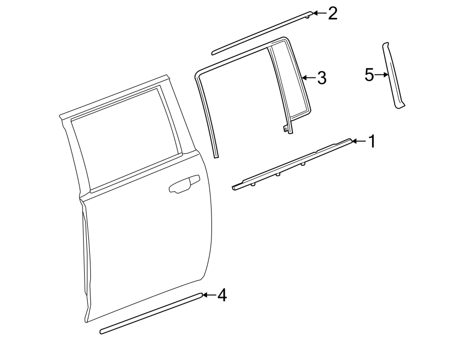 Diagram REAR DOOR. EXTERIOR TRIM. for your 1998 Buick Century   