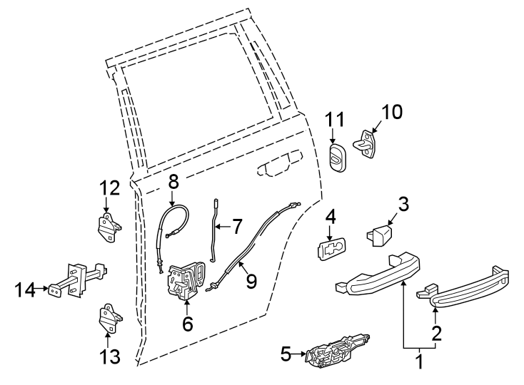 Diagram REAR DOOR. LOCK & HARDWARE. for your 1991 Buick Century   