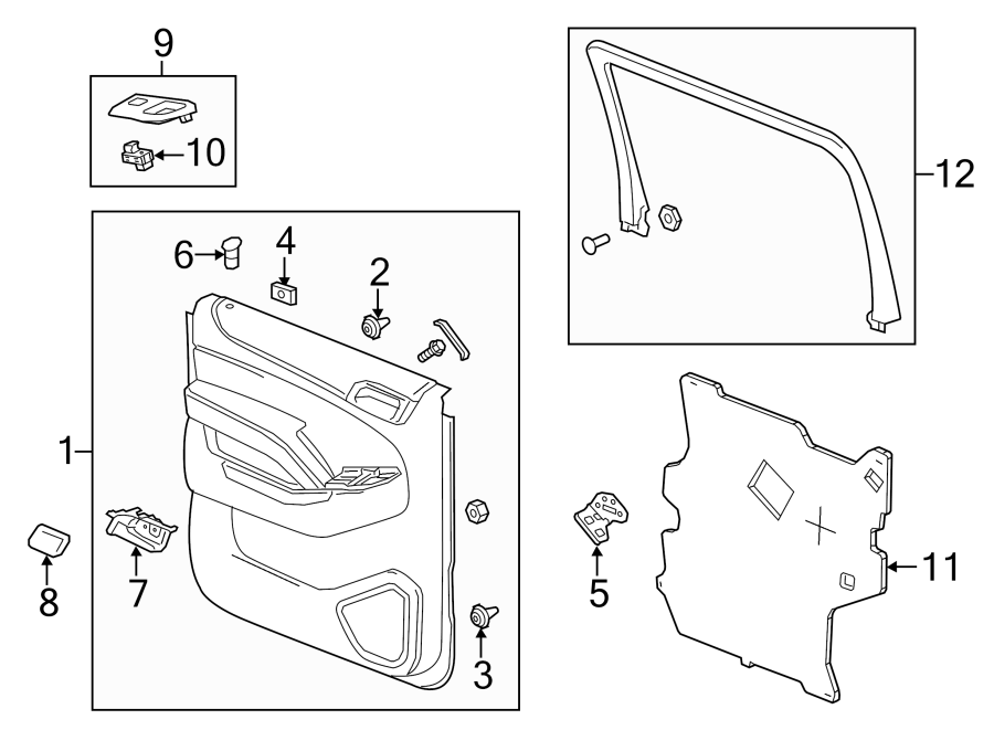 Diagram REAR DOOR. INTERIOR TRIM. for your Hummer