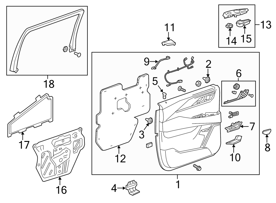 Diagram REAR DOOR. INTERIOR TRIM. for your Hummer