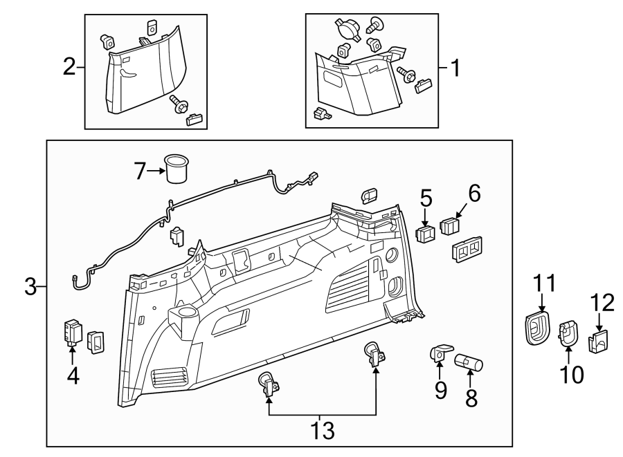 Diagram QUARTER PANEL. INTERIOR TRIM. for your GMC Yukon XL  