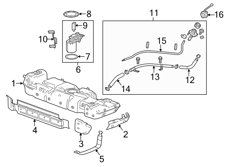 Diagram FUEL SYSTEM COMPONENTS. for your 1997 GMC Yukon   