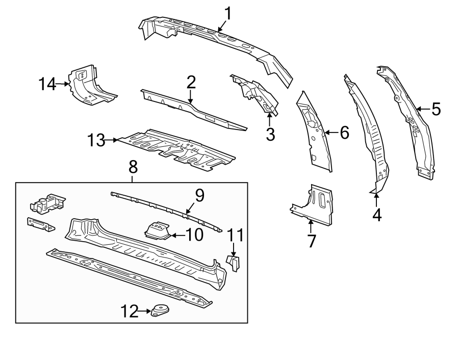 Diagram REAR BODY. for your 2014 Chevrolet Spark   