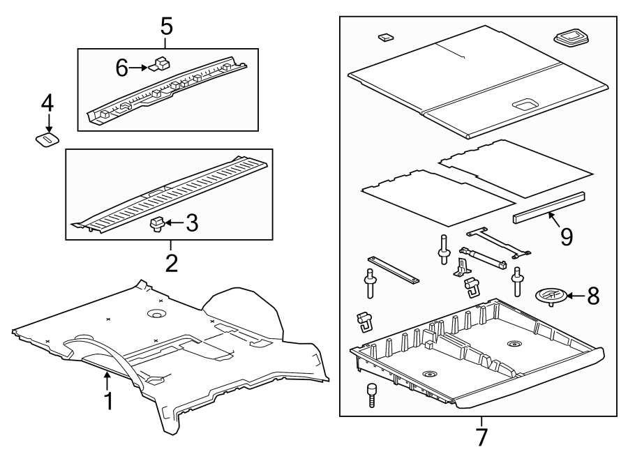 Diagram REAR BODY. INTERIOR TRIM. for your 2013 Chevrolet Camaro ZL1 Coupe 6.2L V8 M/T 