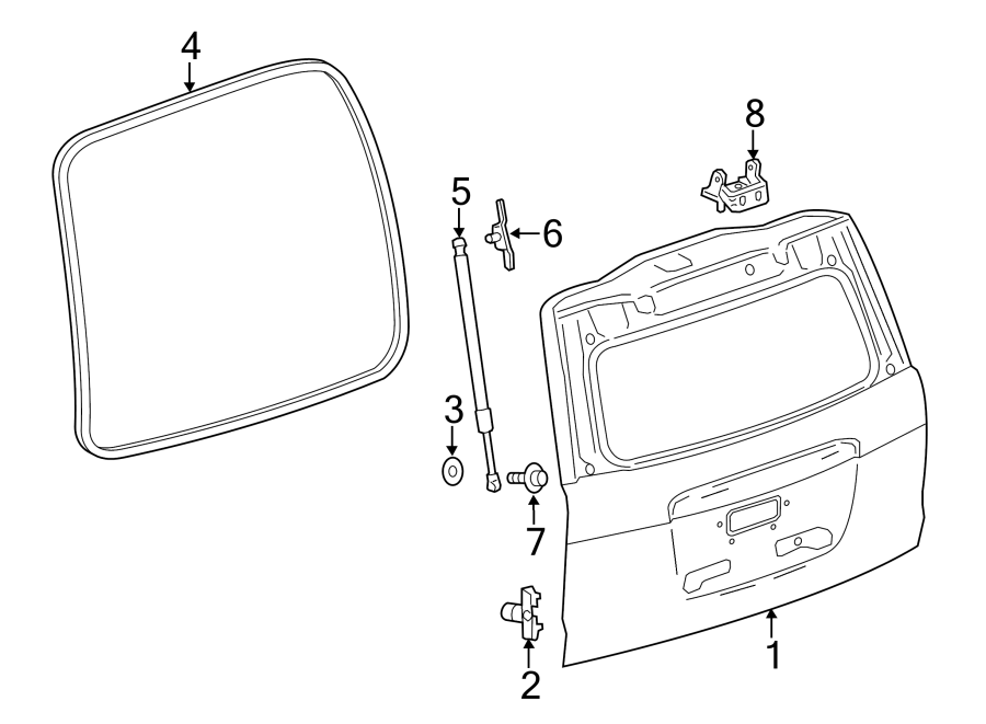 Diagram LIFT GATE. GATE & HARDWARE. for your 2015 Chevrolet Suburban  LS Sport Utility  