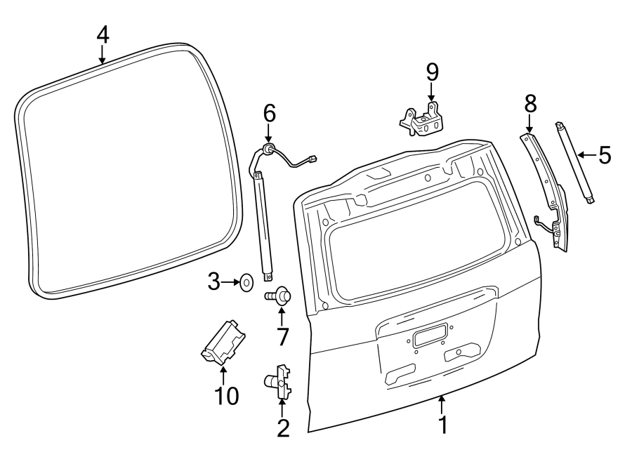 Diagram LIFT GATE. GATE & HARDWARE. for your 2015 Chevrolet Suburban    