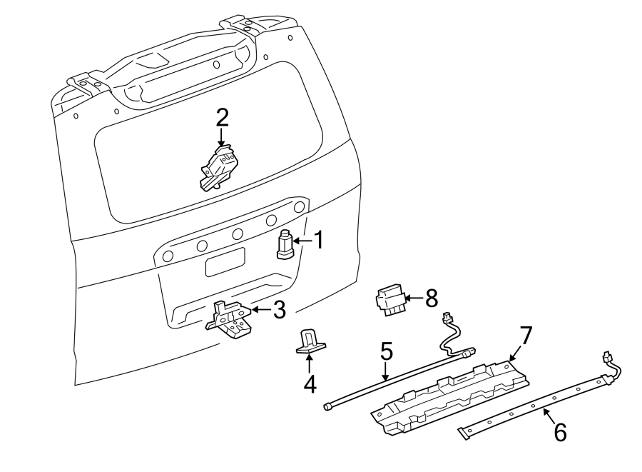 Diagram LOCK & HARDWARE. for your 2015 Chevrolet Suburban    