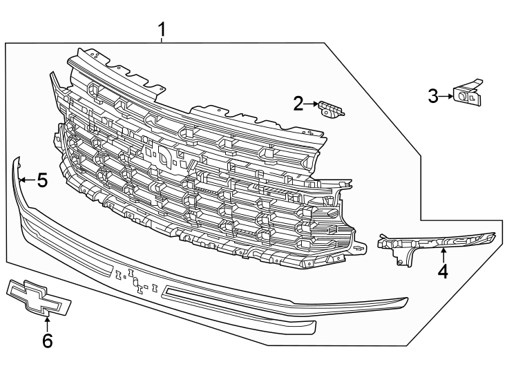 6Front bumper & grille. Grille & components.https://images.simplepart.com/images/parts/motor/fullsize/GA21018.png